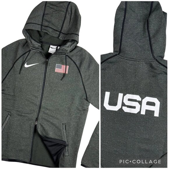 Nike Pro Elite Team USA Travel Jacket Hoodie Men Size XXL 2XL CT4038-001 NEW - Picture 1 of 11